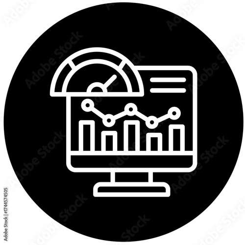 Kpi Dashboard  Icon Circle Vector Illustration