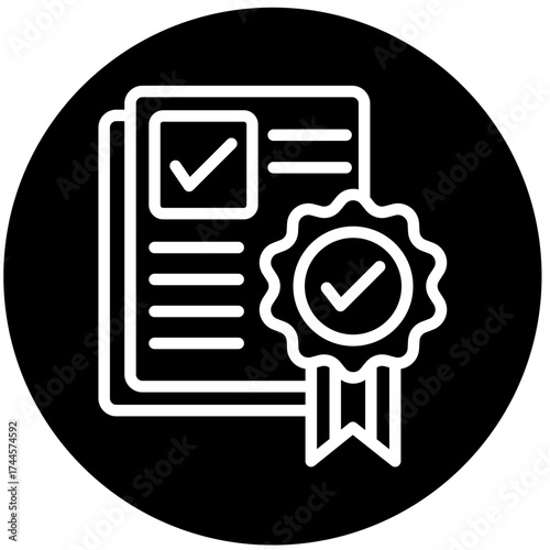 Quality Assurance  Icon Circle Vector Illustration