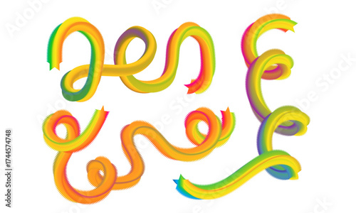 Hand drawn swirly colorful abstract shapes vector illustration scalable graphic design isolated on transparent background