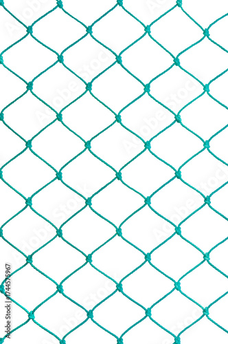 Soccer Football Goal Post Set Net Rope Detail, New Green Goalnet Netting Ropes Knots Texture Pattern, Vertical Macro Closeup, Isolated Large Detailed Blank Empty Copy Space Background