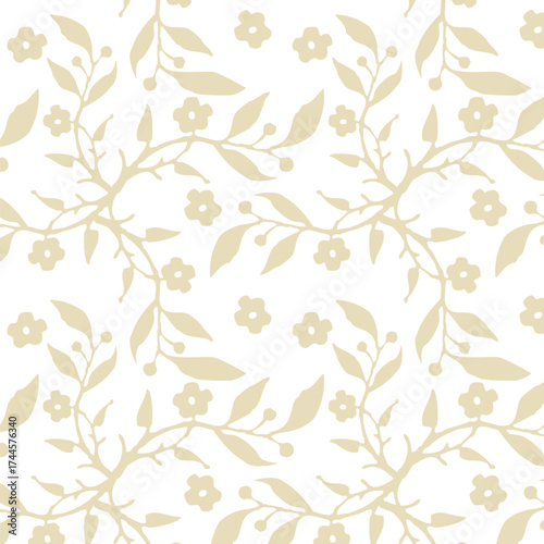 Flora tile seamless decor, design element.
