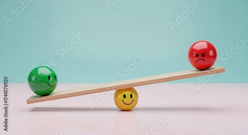 Balancing emotions and finding equilibrium leads to workplace harmony and successful teamwork a vibrant and evocative image