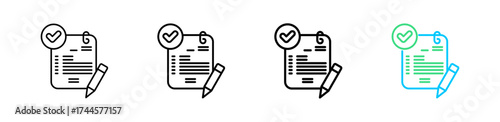 Assignment vector outline icon set with line weight and two color variation, ideal for UI, apps, tasks, organization, productivity and business.