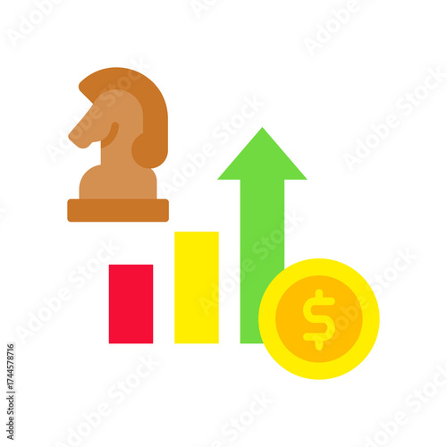 Growth Strategy flat icon