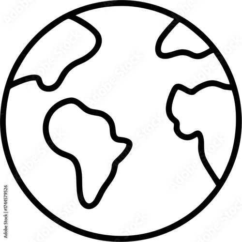 Minimalist Earth Globe Icon