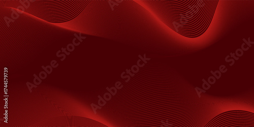 Contemporary technology cover design set. Luxury background with red line pattern (guilloche curves). Premium vector tech backdrop for business layout, digital certificate, formal brochure template