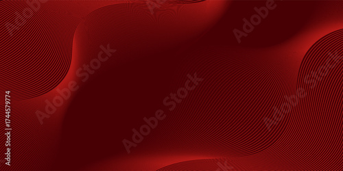 Contemporary technology cover design set. Luxury background with red line pattern (guilloche curves). Premium vector tech backdrop for business layout, digital certificate, formal brochure template