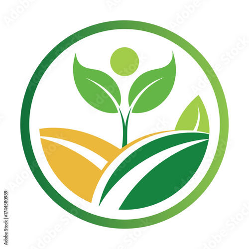 organic natural leaf logo design