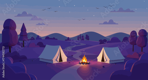 Peaceful Campsite in Purple Hills