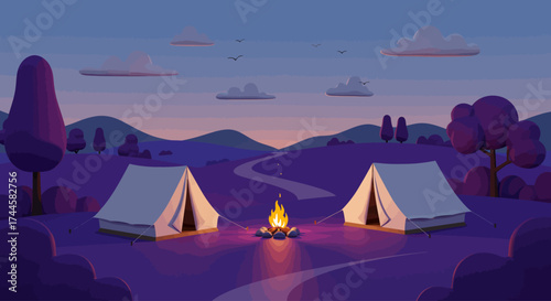 Peaceful Campsite in Purple Hills