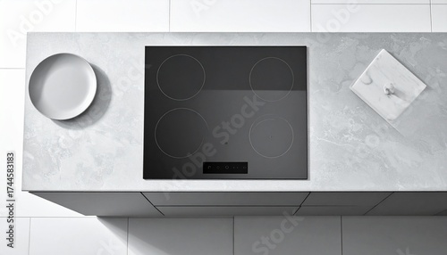 Single Induction Stove on Gray Countertop