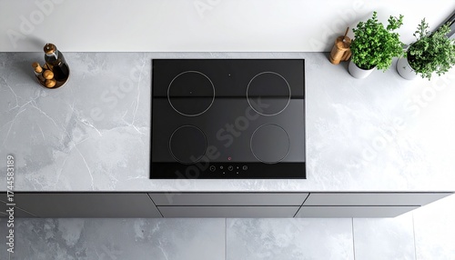 Single Induction Stove on Gray Countertop