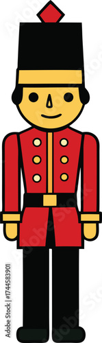 Classic Toy Soldier Flat Vector Character Design