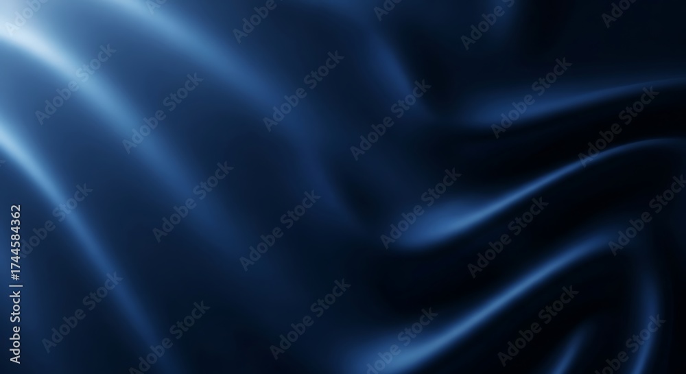 Fototapeta premium Elegant glow with soft blue-white gradient fabric texture, mysterious illuminated dark background with abstract beams for banner design