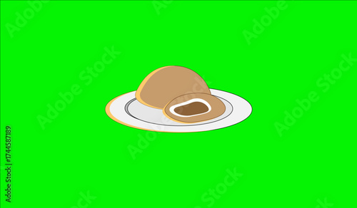 chocolate mochi on a plate