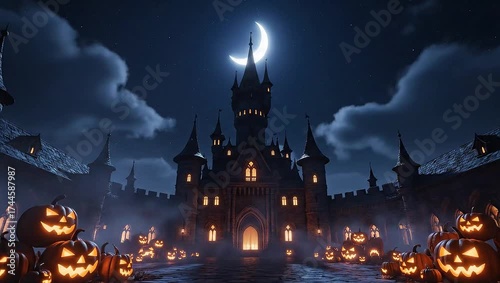 halloween night in the woods