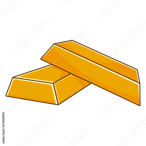 Two Shiny Gold Bars Stacked, Illustrating Wealth and Fortune