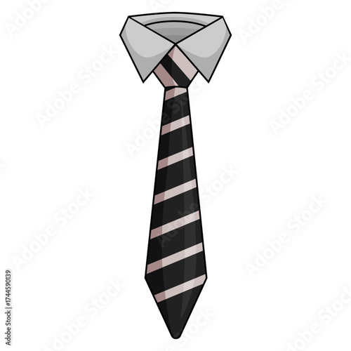 Classic striped tie, a business accessory, with a pointed tip, perfect for formal occasions