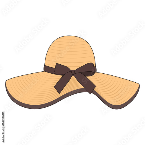 Elegant Sun Hat Illustration A stylish accessory for sun protection and summer fashion