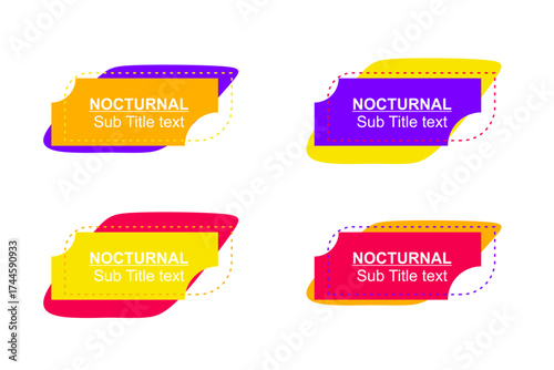 Modern abstract vector banner set. Flat geometric shapes of different colors and different style. Template for web or print design.