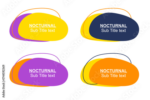 Modern abstract vector banner set. Flat geometric shapes of different colors and different style. Template for web or print design.
