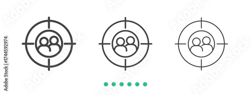 Target audience icon. Thin line icon vector