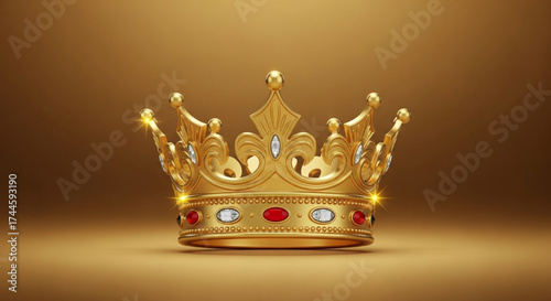 Golden crown with jewels, symbol of royalty
