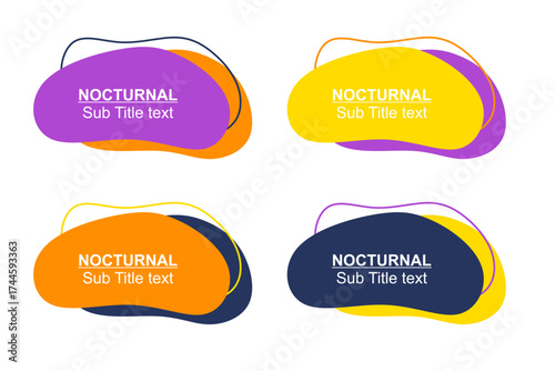 Modern abstract vector banner set. Flat geometric shapes of different colors and different style. Template for web or print design.
