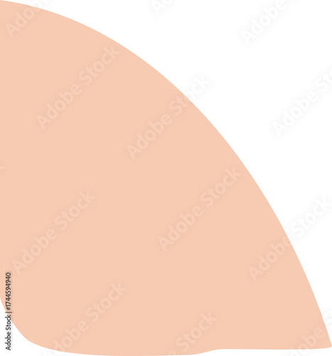 Soft, rounded abstract shape in a pale peach color on a white background, modern graphic design element