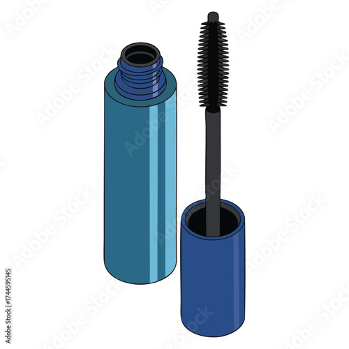 Eyebrow mascara concept vector illustration aesthetics elegance beauty womens inventory make up applying cosmetics ideal for advertising poster or banner flat isometric design