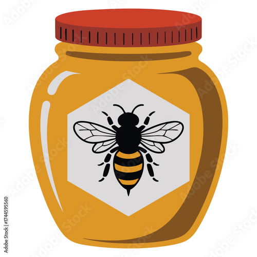 Honey jar color icon isolated vector illustration design element perfect for food packaging kitchen ingredient or sweet dessert product themed artwork
