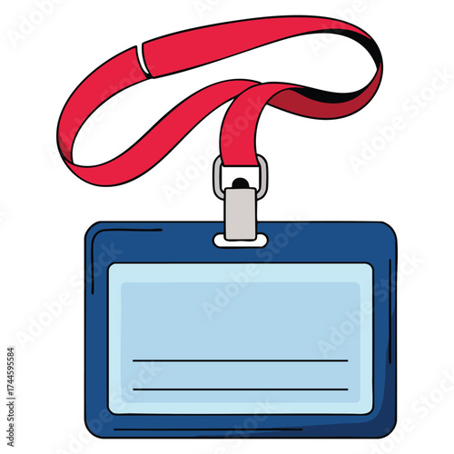 ID card and badge illustration, identification card and visitor pass card vector design isolated on white background perfect for office and security themes