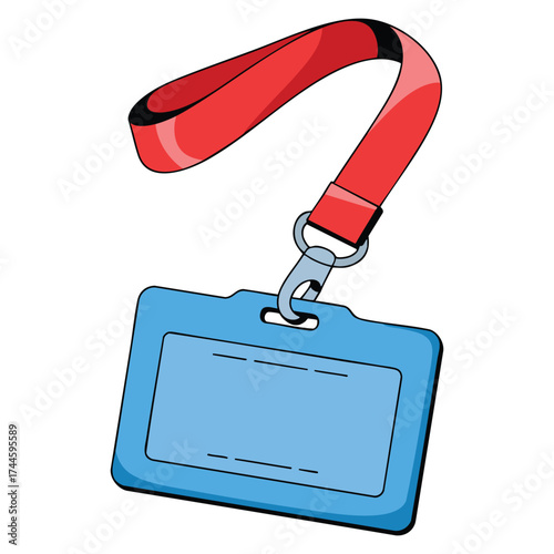 Identification card badge and visitor pass vector illustration isolated on white background perfect for office security workplace and event management designs