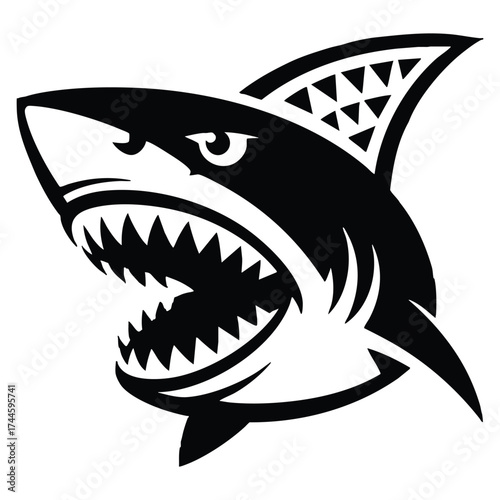 Mascot angry shark vector illustration suitable for aquatic designs, sports logo, cartoon character, gaming, and creative themed artwork