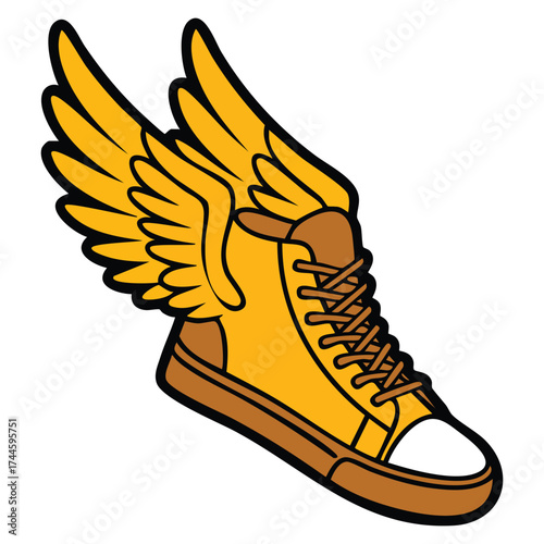 Mascot illustration of show with wings vector design suitable for cartoon character sports logo gaming event or creative themed artwork concepts