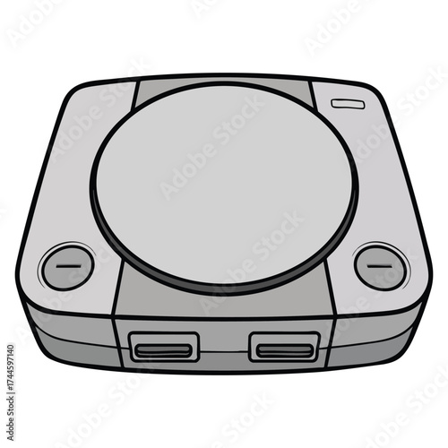 Vector illustration of retro gaming console sticker game item icon perfect for play station video games entertainment fan cartoon flat isolated vector designs