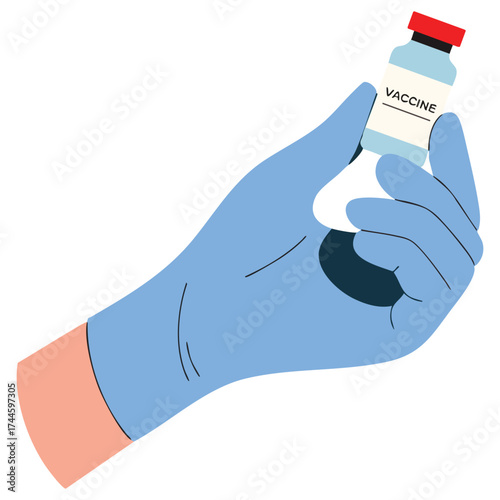 Vector illustration of vaccination concept hand holding vaccine vial perfect for medical prevention of infectious diseases coronavirus awareness and health education