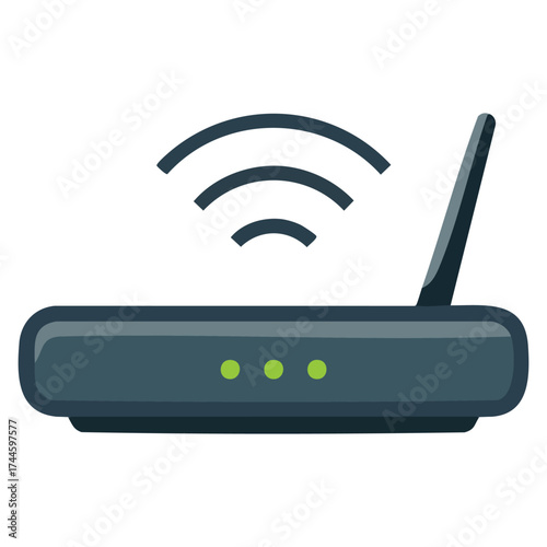 Wi fi router icon vector illustration wireless internet access device isolated raster silhouette perfect for drop shadow logo symbol concept design