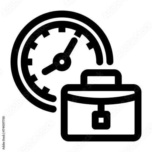 Work Time Linear Style Icon
