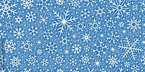 Snowflakes seamless pattern, winter vector background