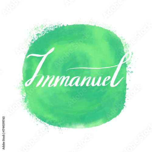 Christmas Calligraphy, Christian Faith on Watercolor