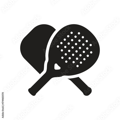 Crossed Padel and Pickle or Beach Tennis Rackets Icon

