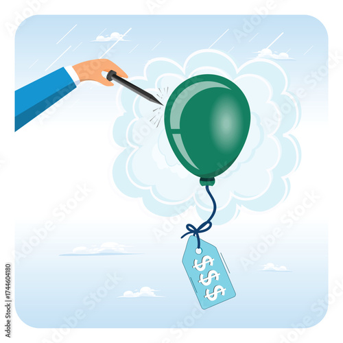 Reduce inflation concept by increase interest rate.