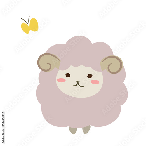 シンプルでかわいい羊のイラスト素材
