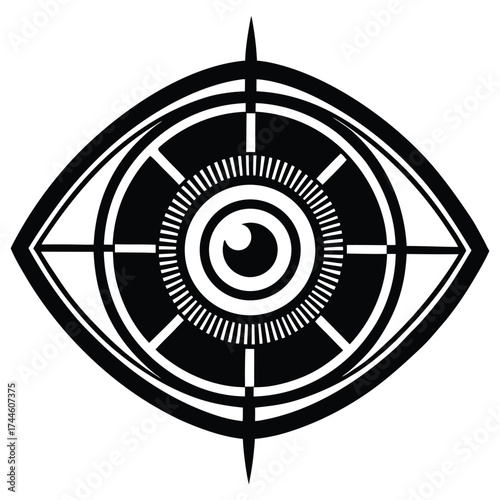 visionary eye with target vector icon