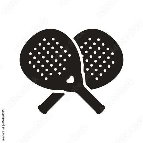 Black and White Crossed Padel Bats or Racket