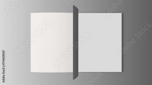 4k 3D Flipping book page curl transition animation being flipped over, Opening book video.