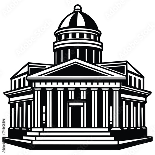 courthouse building vector icon