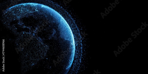 Digital Earth: A Glimmering Blue Planet