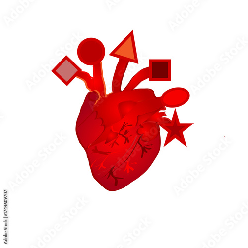 Festive Heart with Shapes